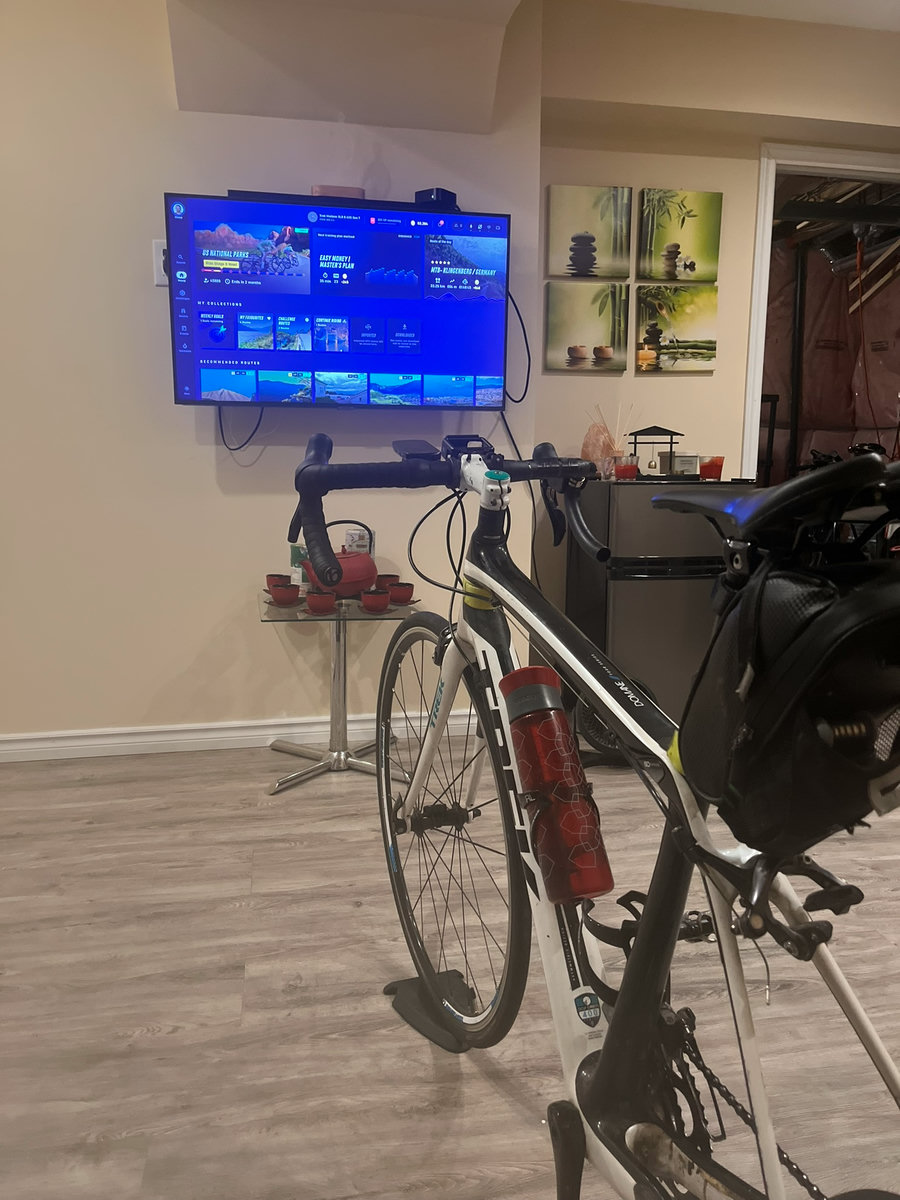 Zwift indoor training setup