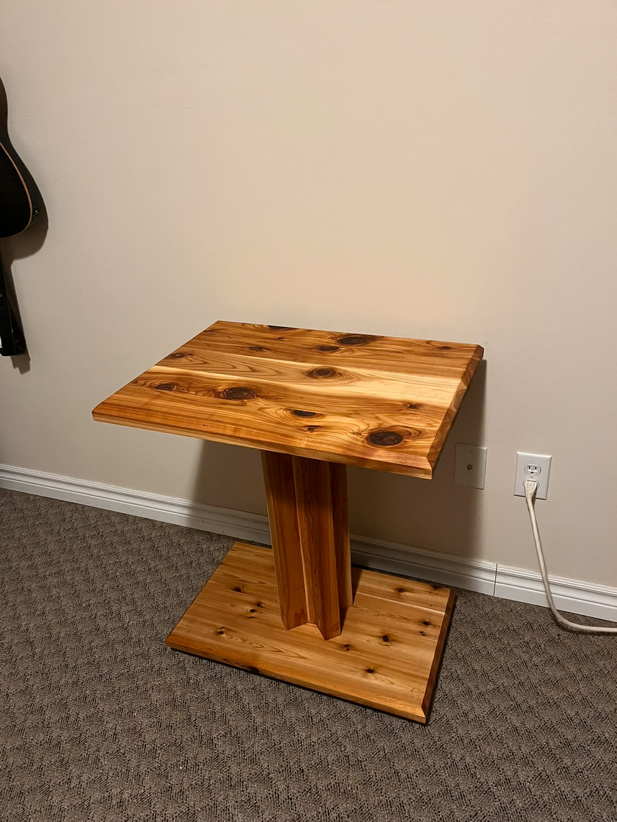 Cedar side table